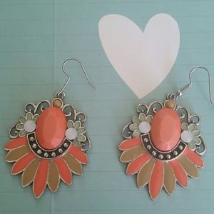 Coral and mint earrings